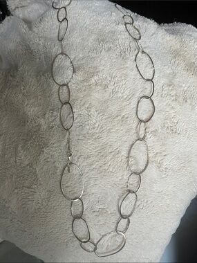 Silpada Bubble Up Sterling Silver Oval Link Necklace EC
